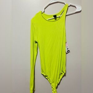 Wild Fable Neon Green One-Shoulder Bodysuit